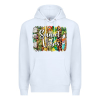 White sunset vibes brush stroke Premium Hoodie - BarkalooDesign