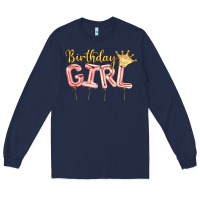 Navy Birthday girl balloon Long Sleeve Tee - Artiststas
