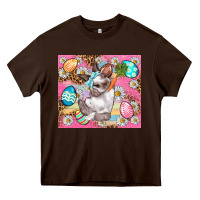 Chocolate Brown Easter Bunny And Egg With Leopard Pattern Tumbler Heavy Core Tee - BundleAndBundleShop