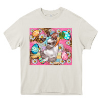 Cream Easter Bunny And Egg With Leopard Pattern Tumbler Heavy Core Tee - BundleAndBundleShop
