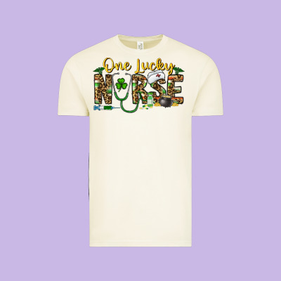 One Lucky Nurse Vintage Tee Designed By Cowhidedigitalart