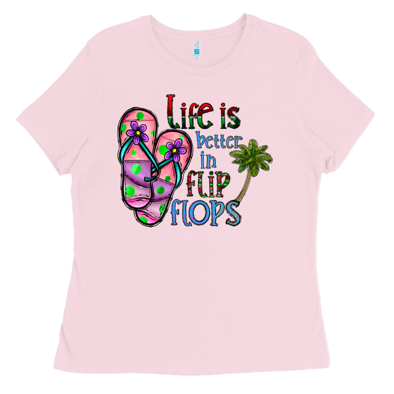 Life Is Better İn Flip Flops Ladies Tee by CowhideDigitalArt | Teevron