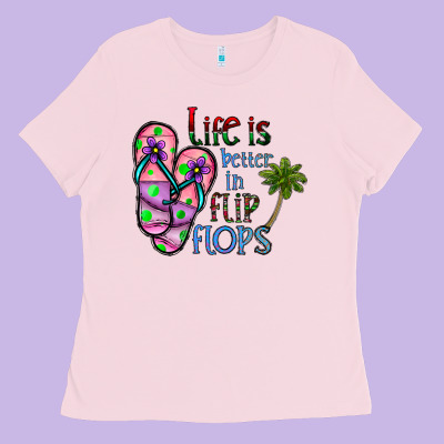 Life Is Better İn Flip Flops Ladies Tee Designed By Cowhidedigitalart