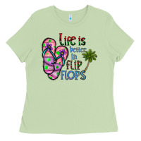 Matcha life is better İn flip flops Ladies Tee - CowhideDigitalArt