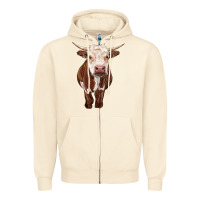 Sandshell hereford cow Zipper Hoodie - RanaPortraitStore
