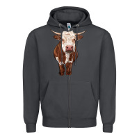 Smoke hereford cow Zipper Hoodie - RanaPortraitStore