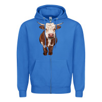 Hereford Cow Zipper Hoodie | Teevron