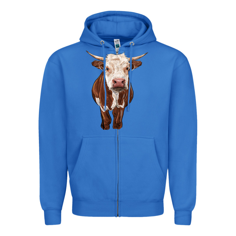 Hereford Cow Zipper Hoodie by RanaPortraitStore | Teevron