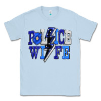 Dusty Blue Police wife Classic Tee - FaDigitalArtStudio