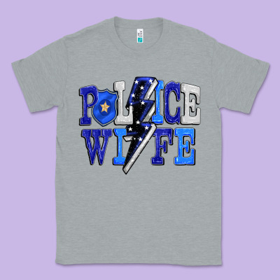 Police Wife Classic Tee Designed By Fadigitalartstudio