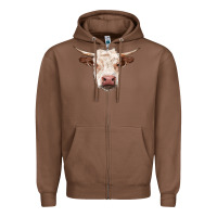 Chestnut hereford cow head Zipper Hoodie - RanaPortraitStore