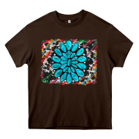 Chocolate Brown cowhide and serape gemstone background Heavy Core Tee - RanaPortraitStore