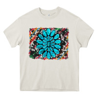 Cream cowhide and serape gemstone background Heavy Core Tee - RanaPortraitStore