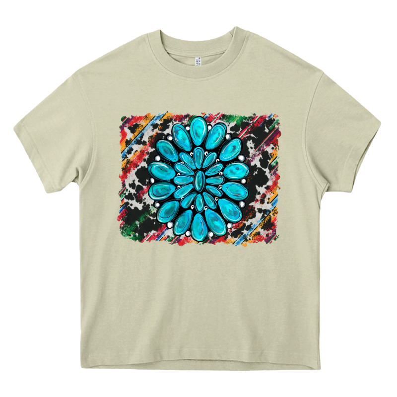 Cowhide And Serape Gemstone Background Heavy Core Tee by RanaPortraitStore | Teevron