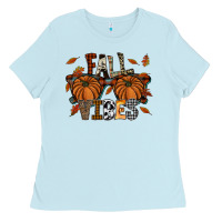 Baby Blue fall vibes Ladies Tee - SublimationCraftShop