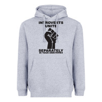 Heather Grey introverts unite seperately in your own homes Heavyweight Hoodie - Bettercallsaul
