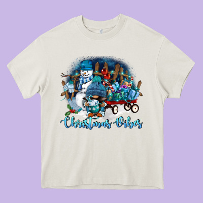 Christmas Vibes Heavy Core Tee Designed By Fadigitalartstudio
