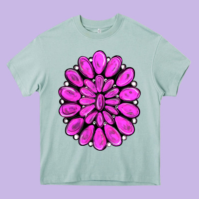 Pink Gemstone Heavy Core Tee Designed By Ranaportraitstore