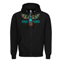 Black turquoise freebird Zipper Hoodie - RanaPortraitStore