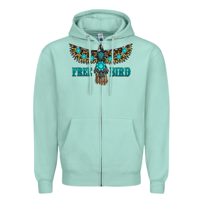 Turquoise Freebird Zipper Hoodie by RanaPortraitStore | Teevron