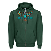 Sports Green turquoise freebird Zipper Hoodie - RanaPortraitStore