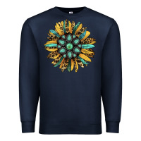 Navy Gemstone Sunflower Premium Sweatshirt - RanaPortraitStore