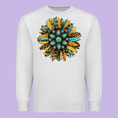Gemstone Sunflower Premium Sweatshirt Designed By Ranaportraitstore