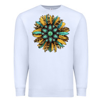 White Gemstone Sunflower Premium Sweatshirt - RanaPortraitStore