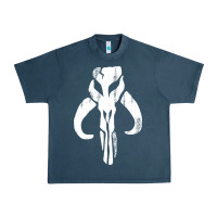 Midnight Navy mandorian skull Urban Heavy Tee - artisFamous
