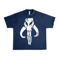 Navy mandorian skull Urban Heavy Tee - artisFamous