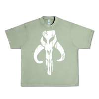 Oil Green mandorian skull Urban Heavy Tee - artisFamous