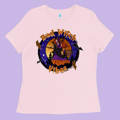 Bad Witch Vibes Ladies Tee Designed By Sublimationcraftshop