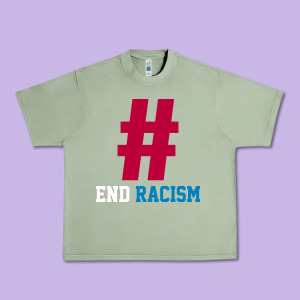 Basic End Racism Resist - Anti Trump Gift Political Urban Heavy Tee Designed By Artisfamous