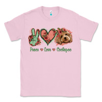 Bubblegum Pink Peace Love Cockapoo Classic Tee - Jasminsmagicworld