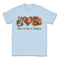 Dusty Blue Peace Love Cockapoo Classic Tee - Jasminsmagicworld