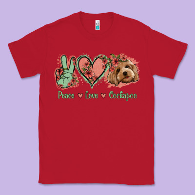 Peace Love Cockapoo Classic Tee Designed By Jasminsmagicworld