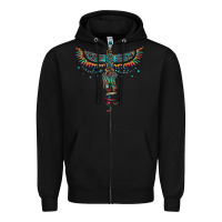 Black aztec serape thunderbird Zipper Hoodie - RanaPortraitStore