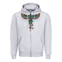 Heather Grey aztec serape thunderbird Zipper Hoodie - RanaPortraitStore