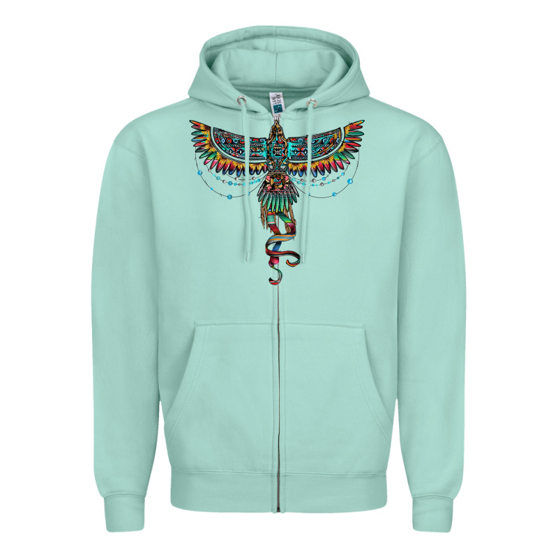 Aztec Serape Thunderbird Zipper Hoodie by RanaPortraitStore | Teevron