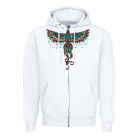 White aztec serape thunderbird Zipper Hoodie - RanaPortraitStore