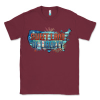 Burgundy Sweet land of liberty Classic Tee - FaDigitalArtStudio