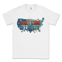 White Sweet land of liberty Classic Tee - FaDigitalArtStudio