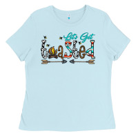 Baby Blue let's get toasted Ladies Tee - CowhideDigitalArt
