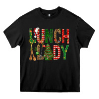 Black Lunch Lady Christmas Heavy Core Tee - BundleAndBundleShop