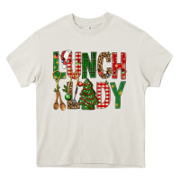 Cream Lunch Lady Christmas Heavy Core Tee - BundleAndBundleShop