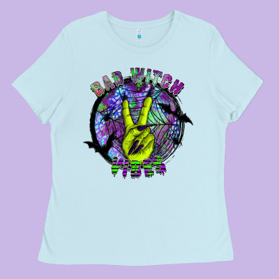 Bad Witch Vibes Ladies Tee Designed By Sublimationcraftshop