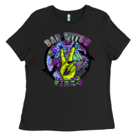 Black bad witch vibes Ladies Tee - SublimationCraftShop