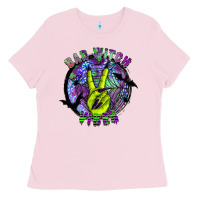 Bubblegum Pink bad witch vibes Ladies Tee - SublimationCraftShop