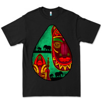 Black african masks teardrop  3 Premium Tee - BundleAndBundleShop