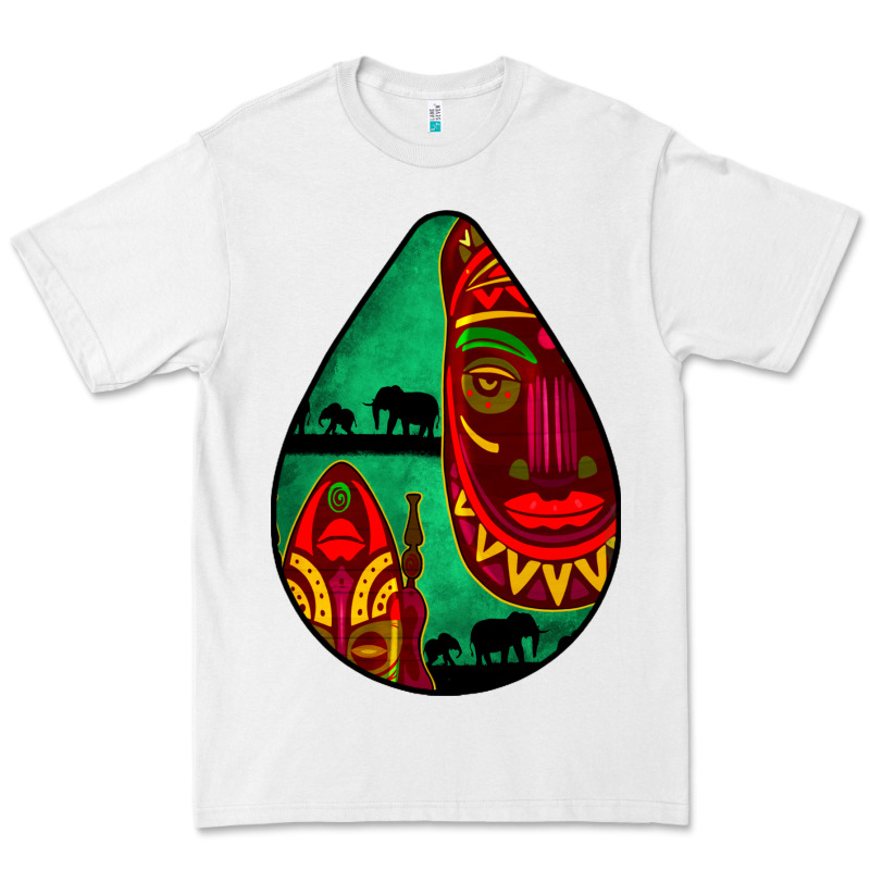 African Masks Teardrop  3 Premium Tee by BundleAndBundleShop | Teevron